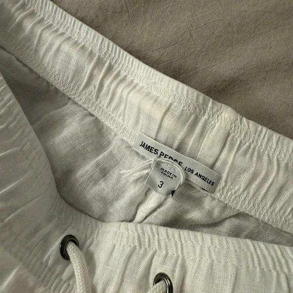 James Perse White Linen Pants Size 3 NWOT